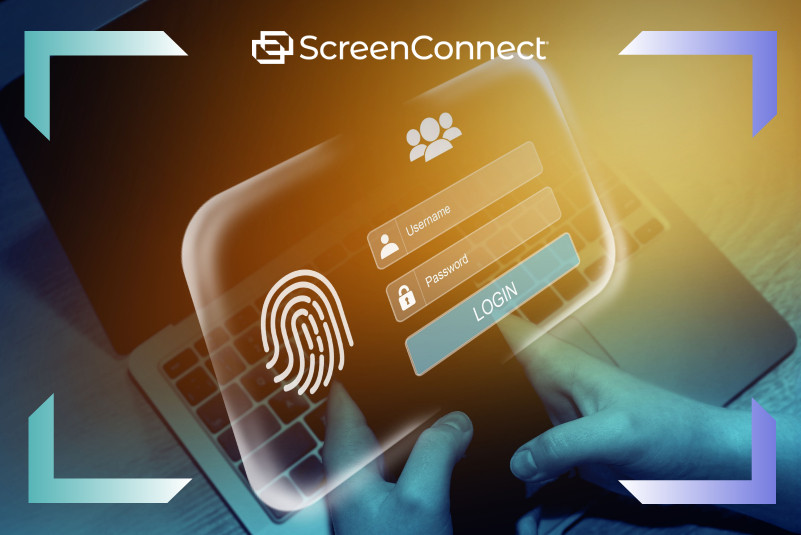 A vector image representing a user logging into a device.